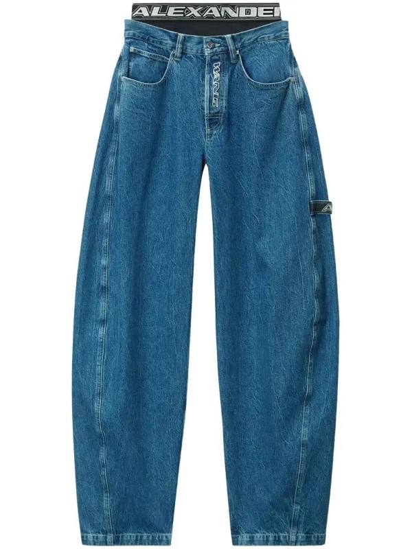 logo-waistband jeans