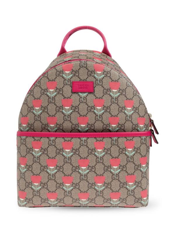 flower-print backpack
