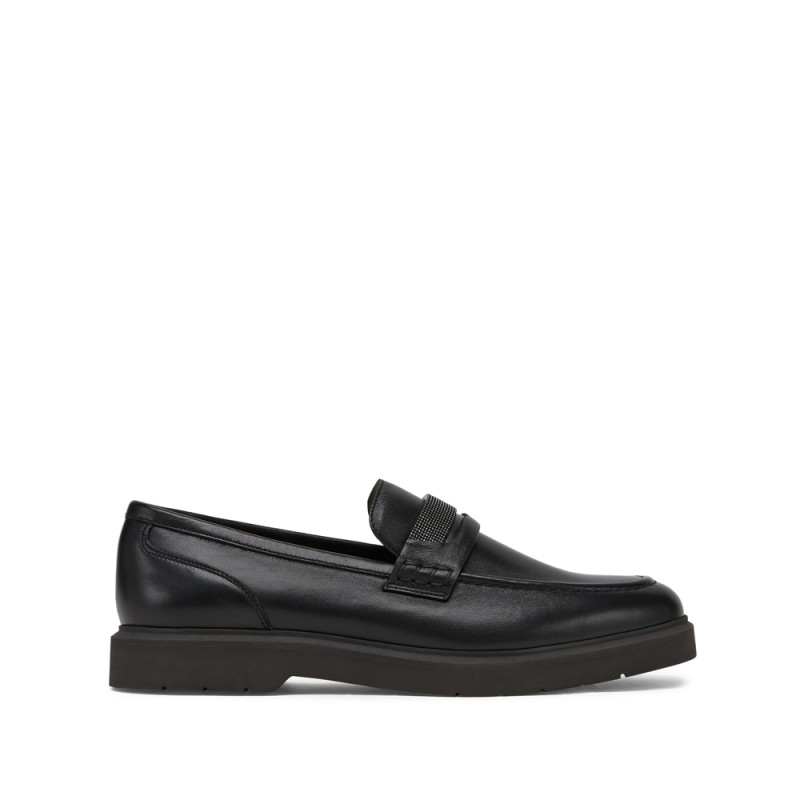 Brunello Cucinelli Crystal-embellished Leather Loafers