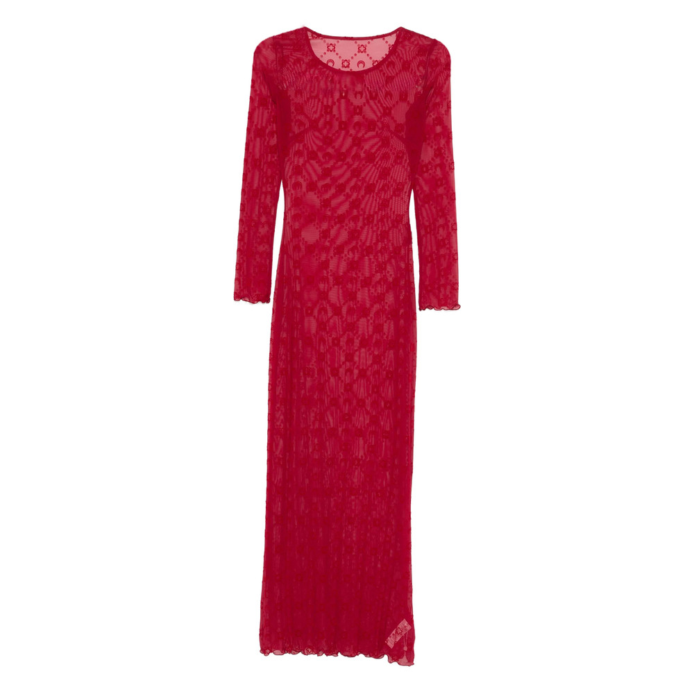 Marine Serre Patterned Long-sleeve Maxi Dress
