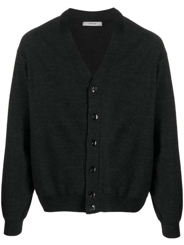mélange-effect wool blend cardigan