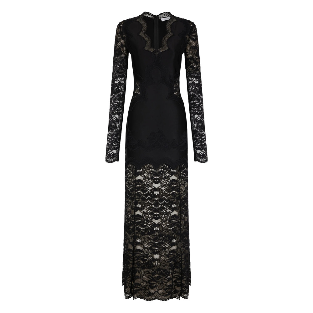 Rabanne Long-sleeve Lace Maxi Dress