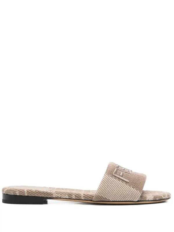 logo-embroidered slides