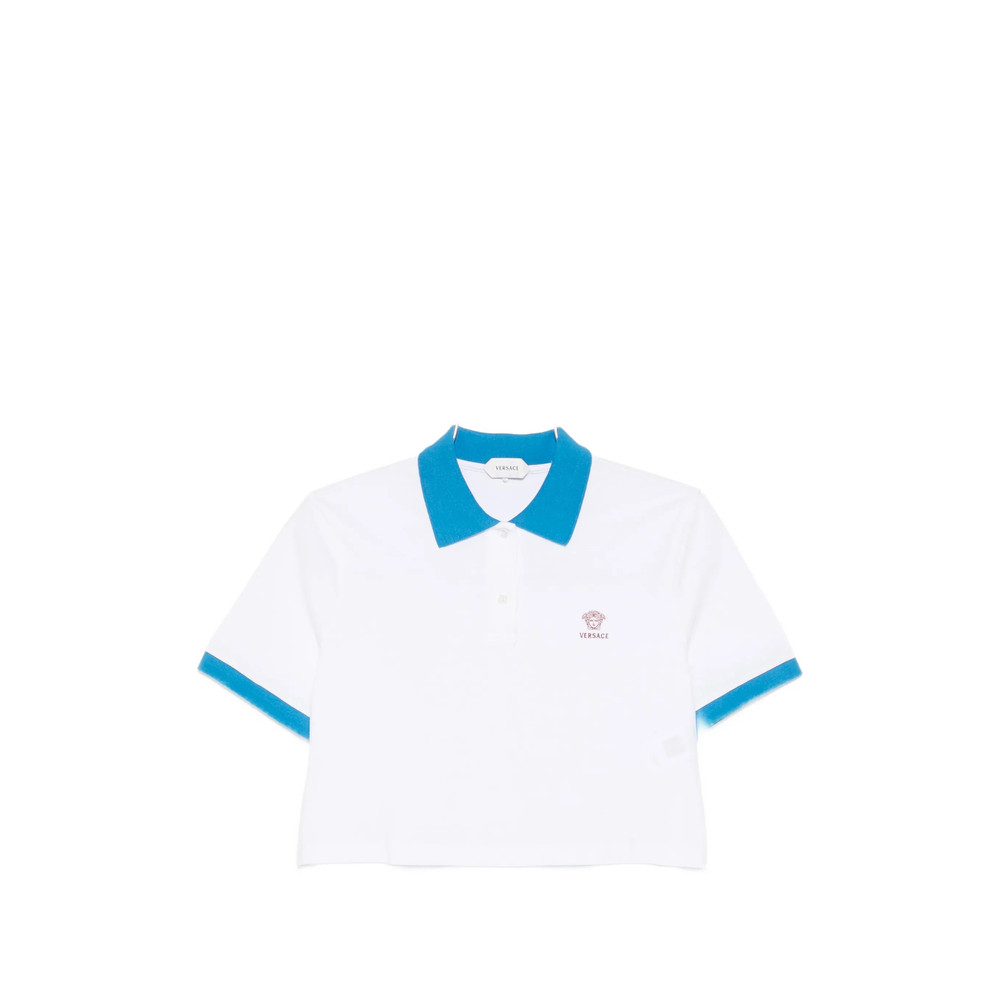 Versace Cropped Trim Polo Shirt
