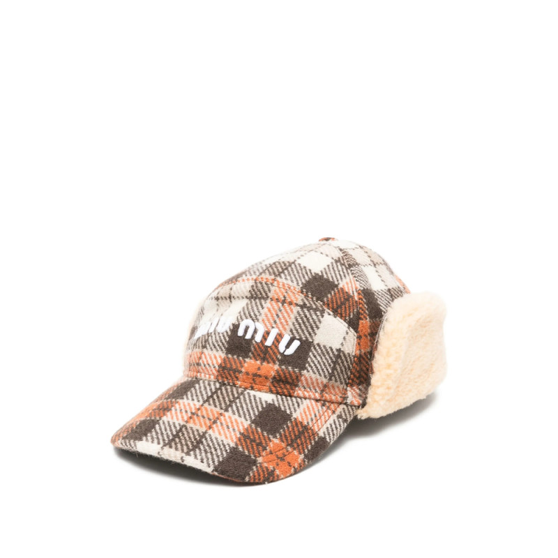 Miu Miu Plaid-pattern Cap