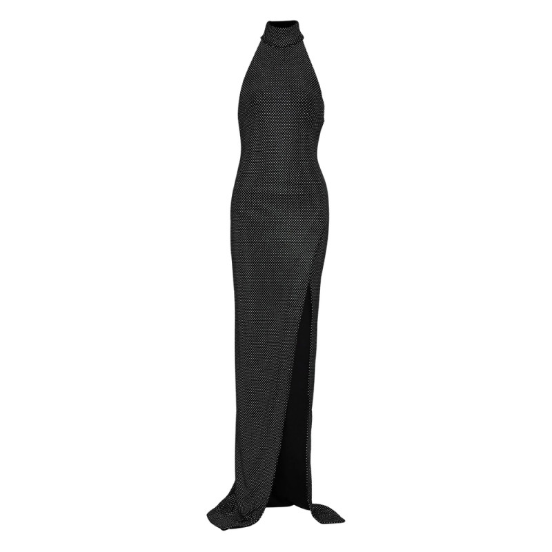 Balmain Rhinestone-embellished Velvet Dress