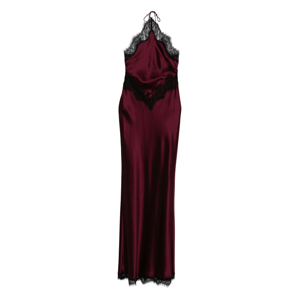 Retrofete Everly Lace-trimmed Satin Dress