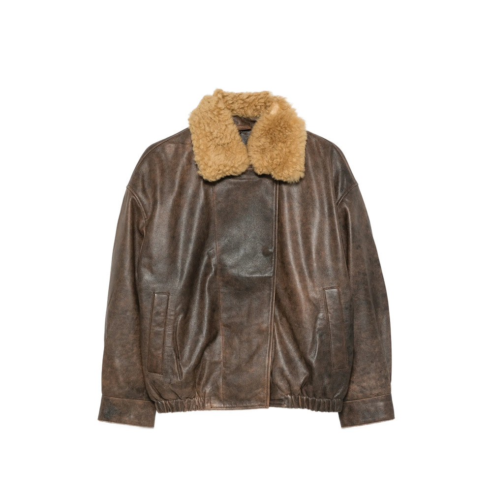 R13 Shearling-collar Leather Jacket