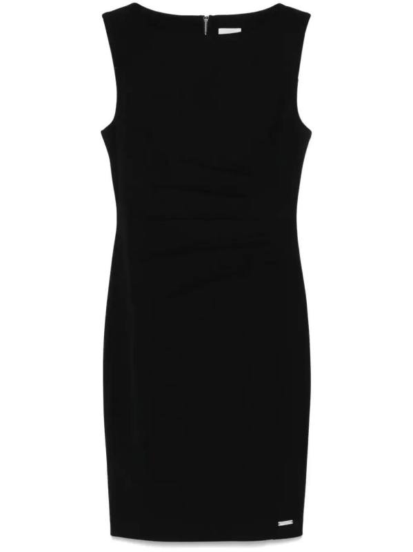 crepe gathered mini dress