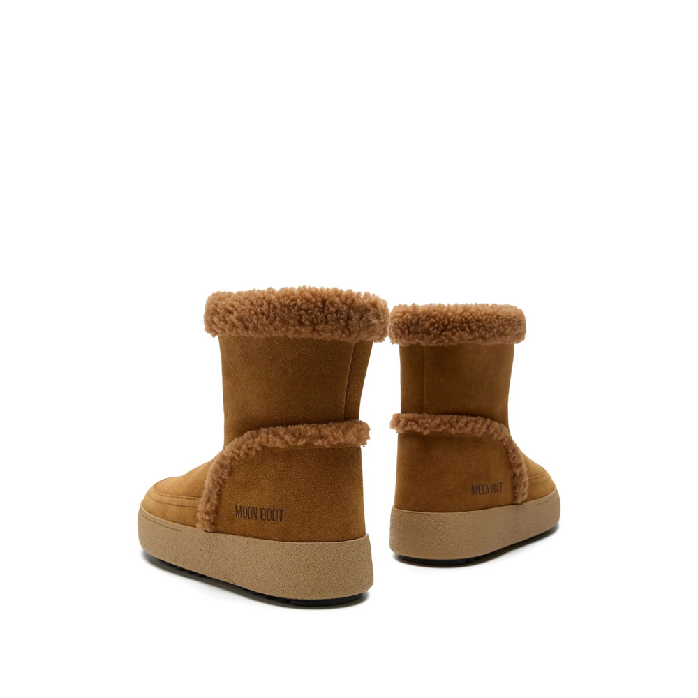 Moonboot Shearling-trimmed Suede Boots