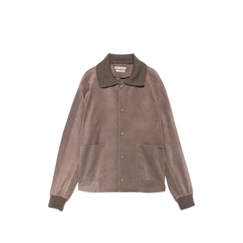 Jw Anderson Suede Ribbed-trim Jacket