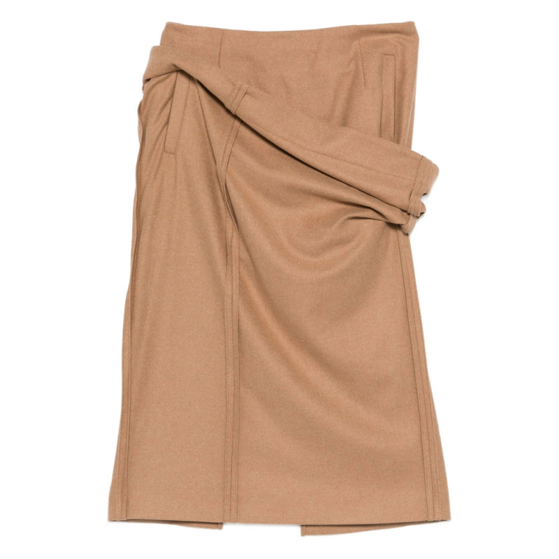 The Garment Draped Layered Midi Skirt