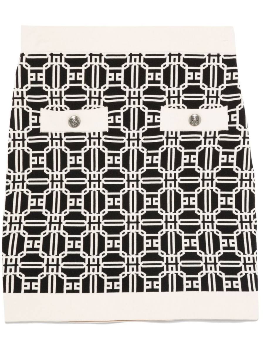 logo-jacquard mini skirt
