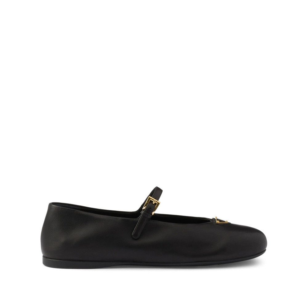 Prada Enamel Logo Ballerina Shoes