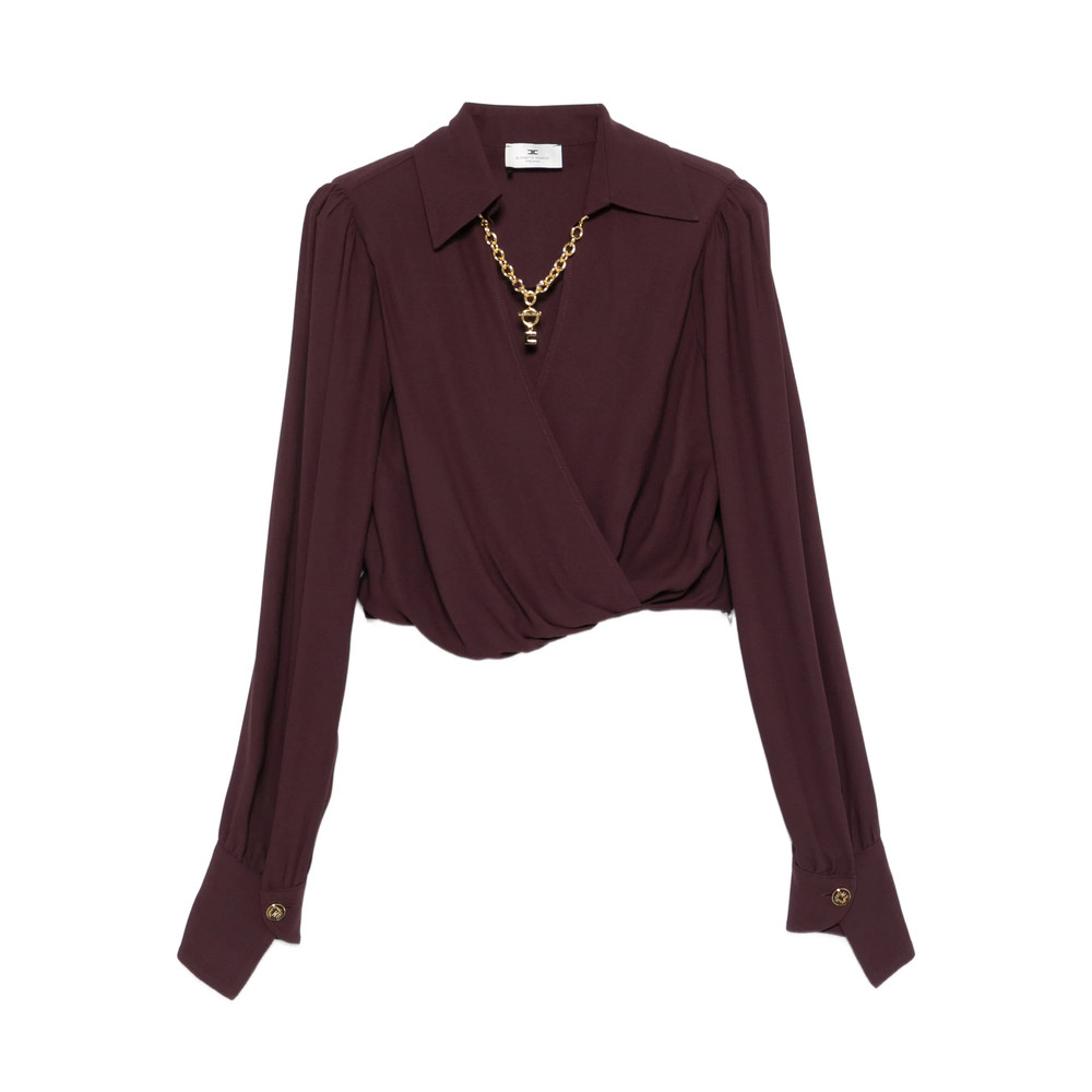 Elisabetta Franchi Wrap-effect Long-sleeve Top