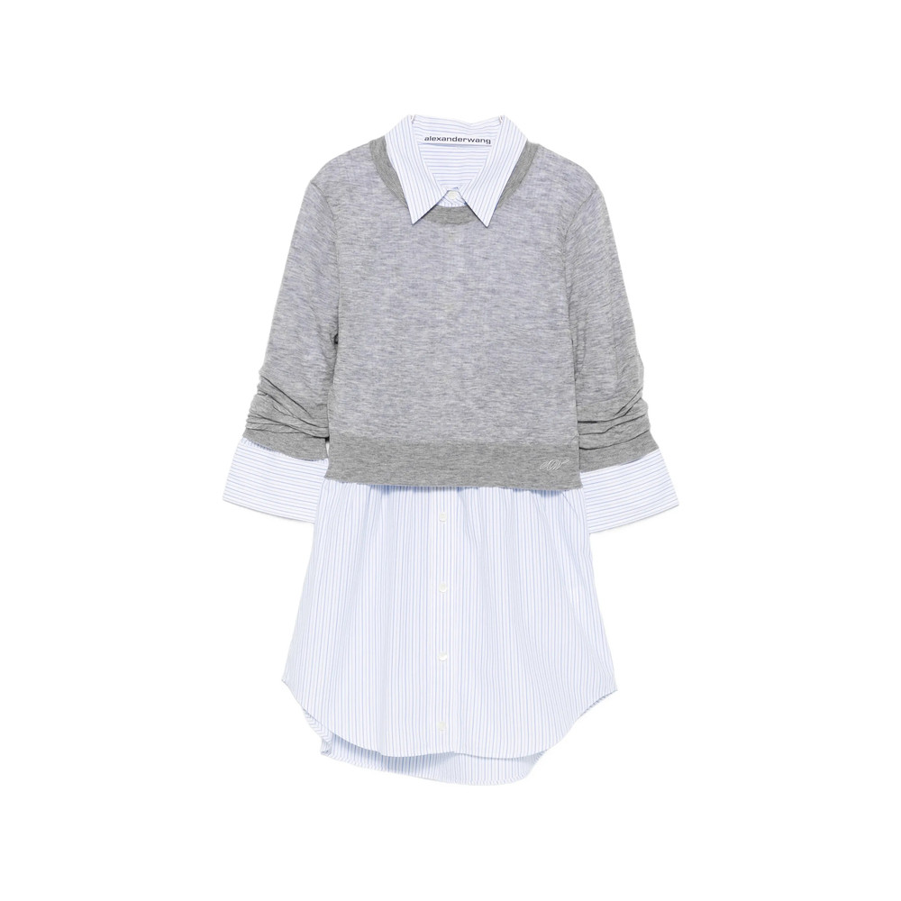 Alexander Wang Layered-design Logo-embroidered Sweater