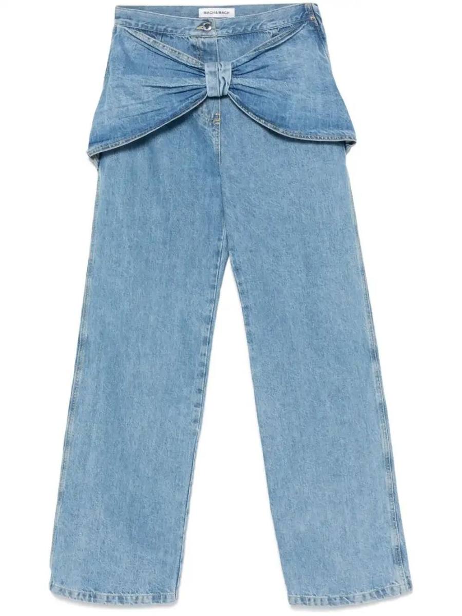 bow-detailed jeans