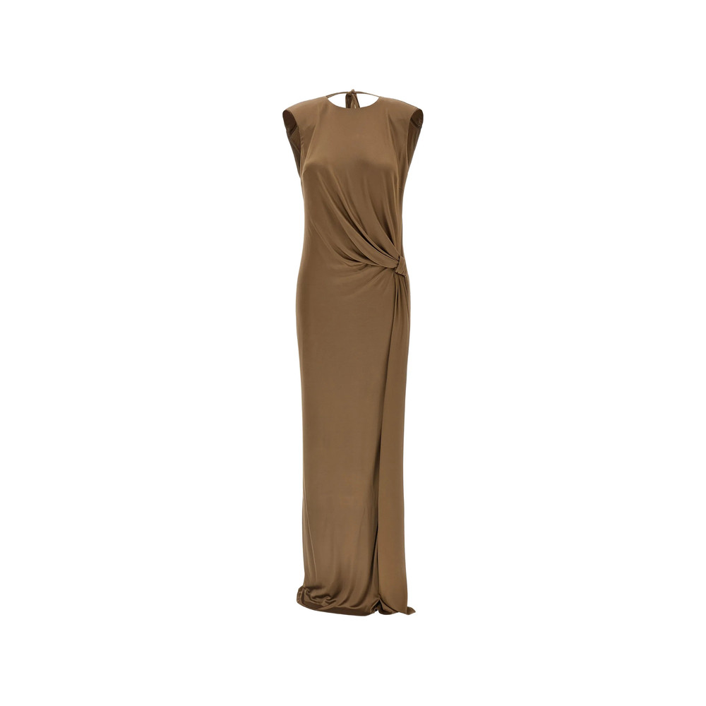 Elisabetta Franchi Draped Short-sleeve Maxi Dress