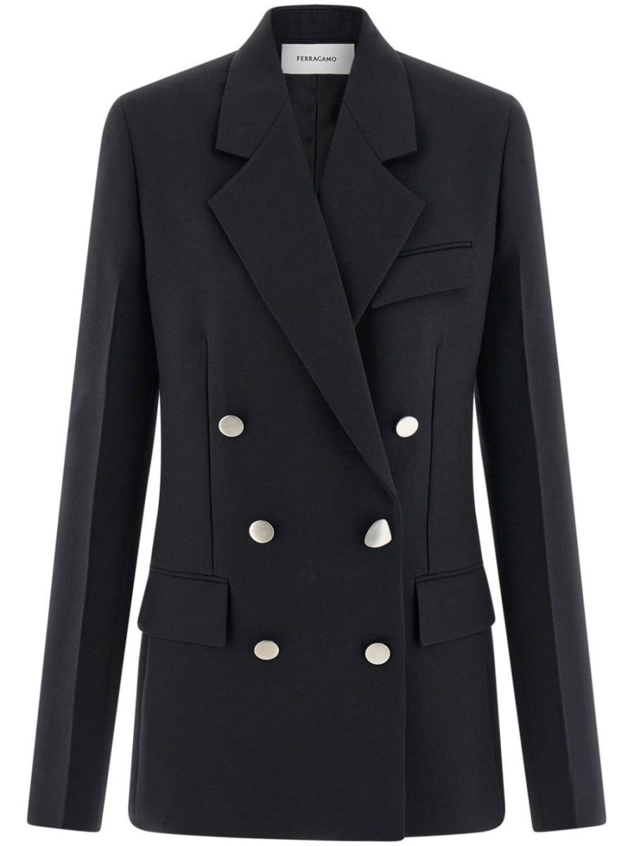 double breasted wool blazer