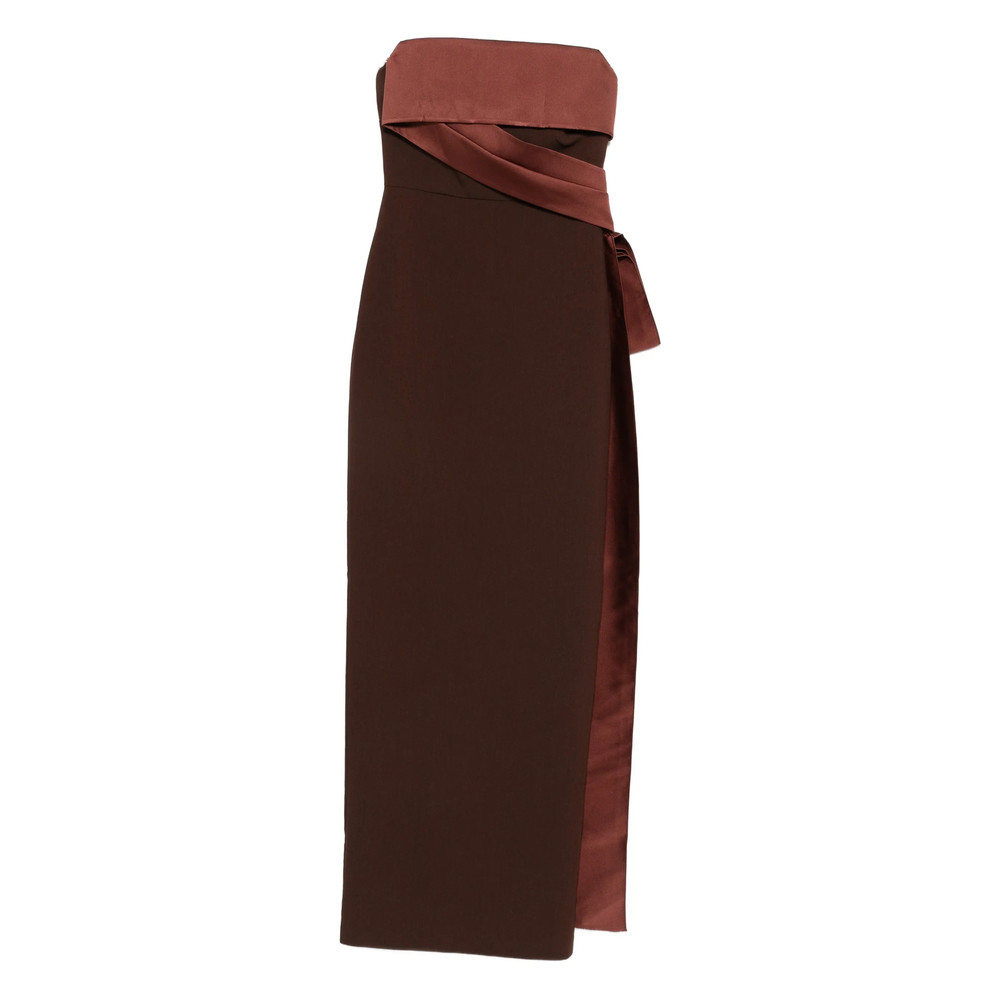 Roland Mouret Strapless Tie Detail Maxi Dress