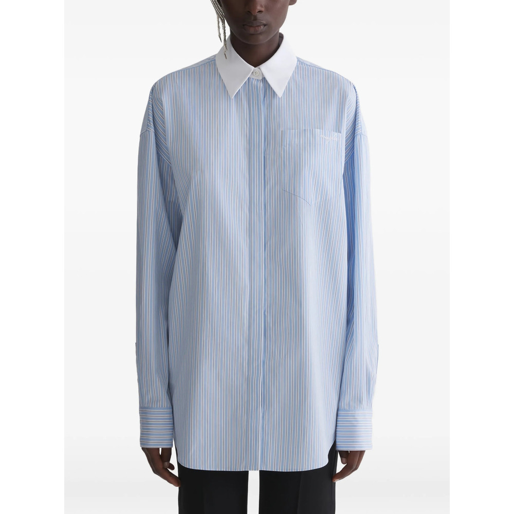 Mugler Striped Collared Shirt