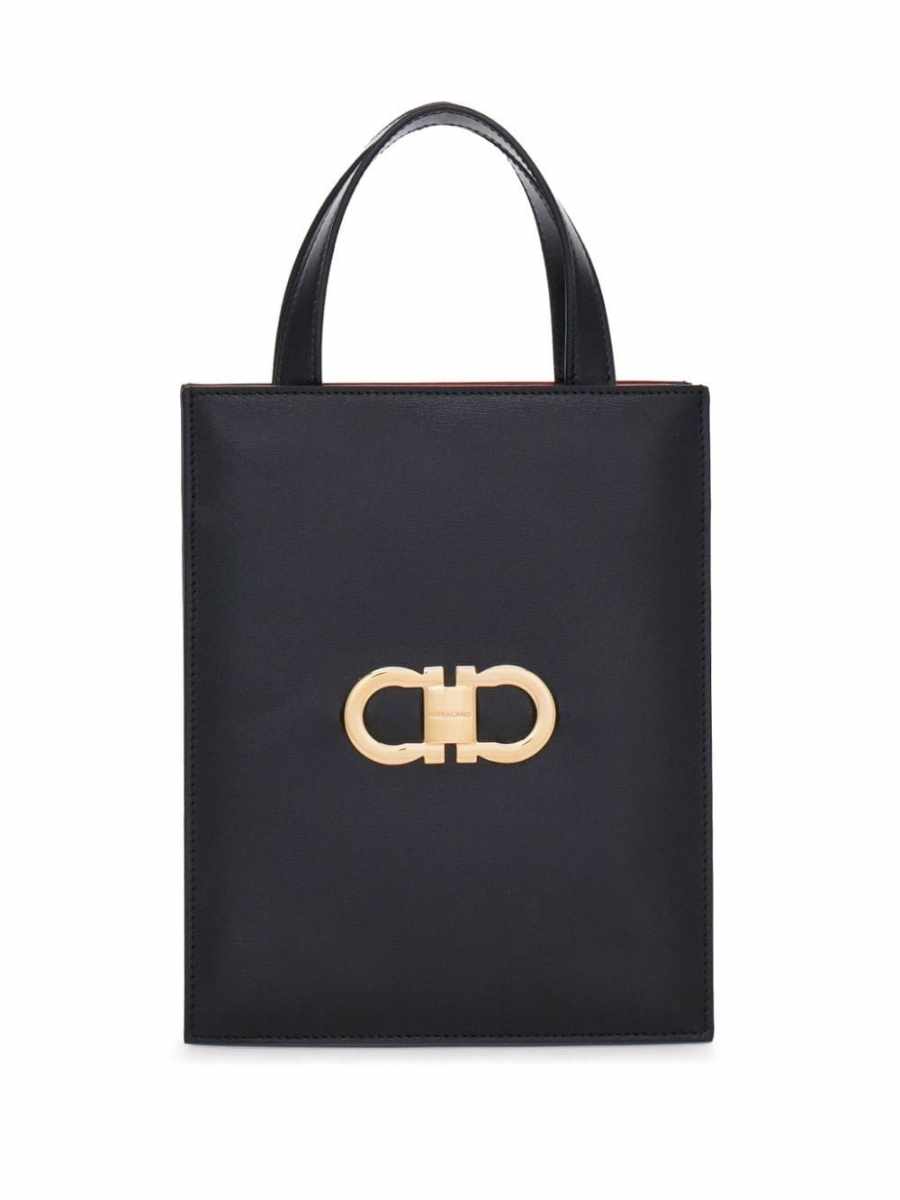 Gancini-plaque leather minibag