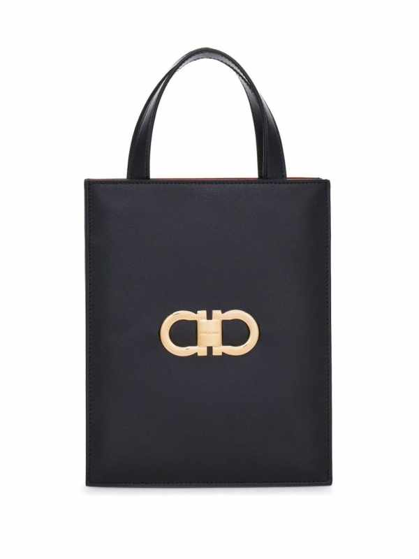 Gancini-plaque leather minibag