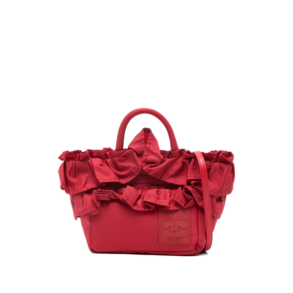 Ganni Ruffled-detail Tote Bag