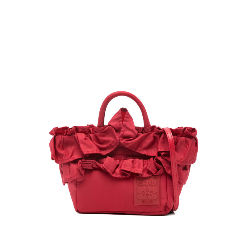 Ganni Ruffled-detail Tote Bag