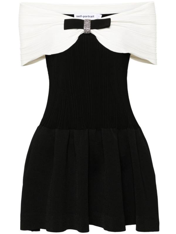 bow-detail mini dress