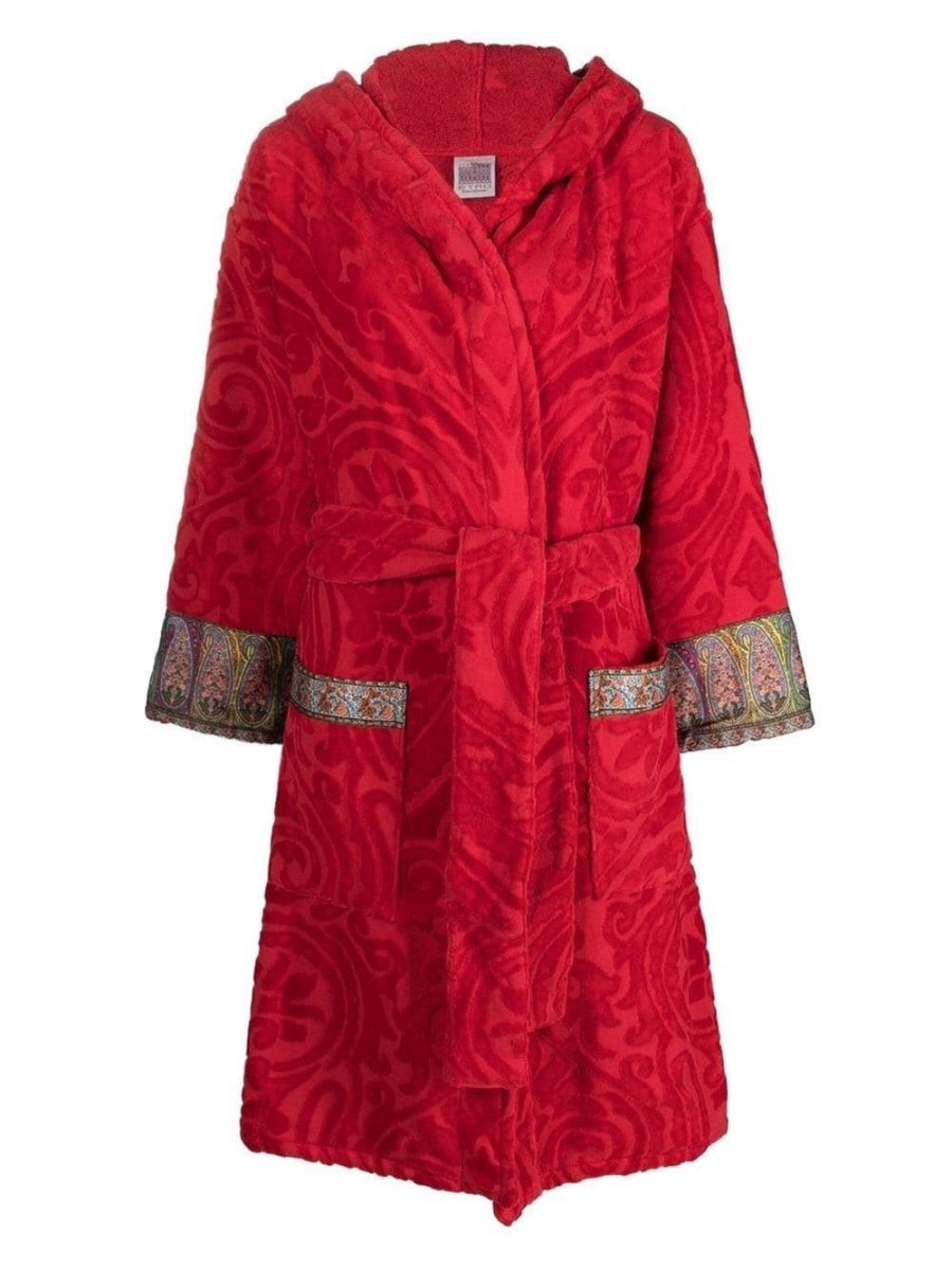 paisley-motif cotton robe