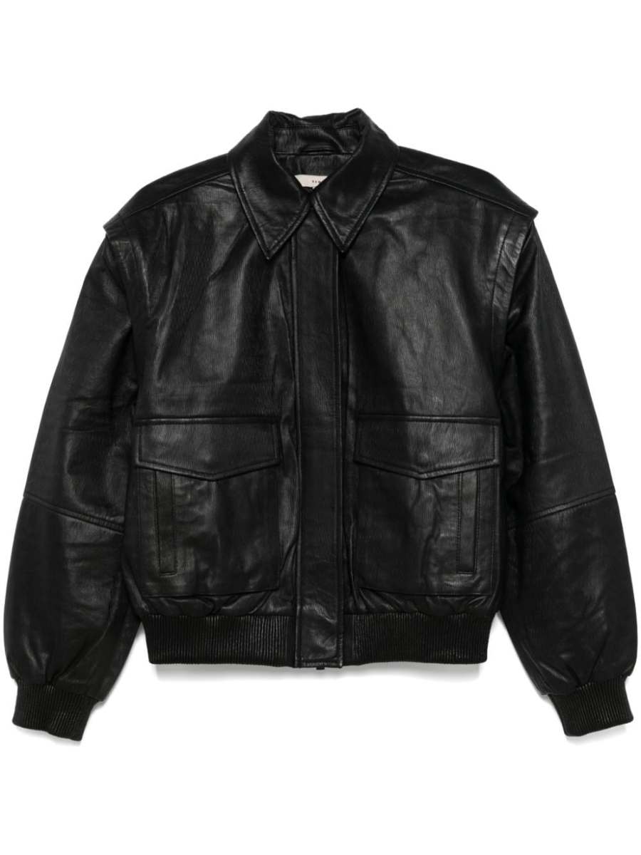 leather bomber jacket