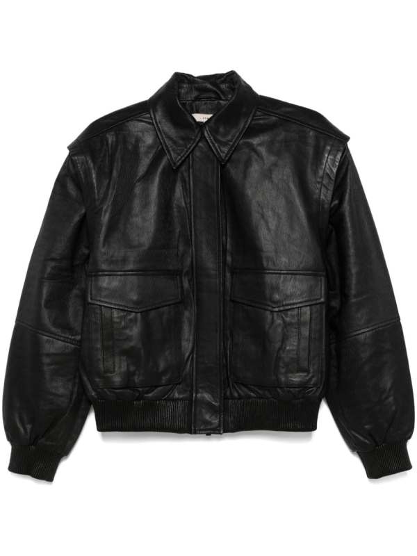 leather bomber jacket
