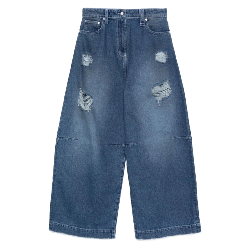 Simone Rocha Distressed Frayed Jeans