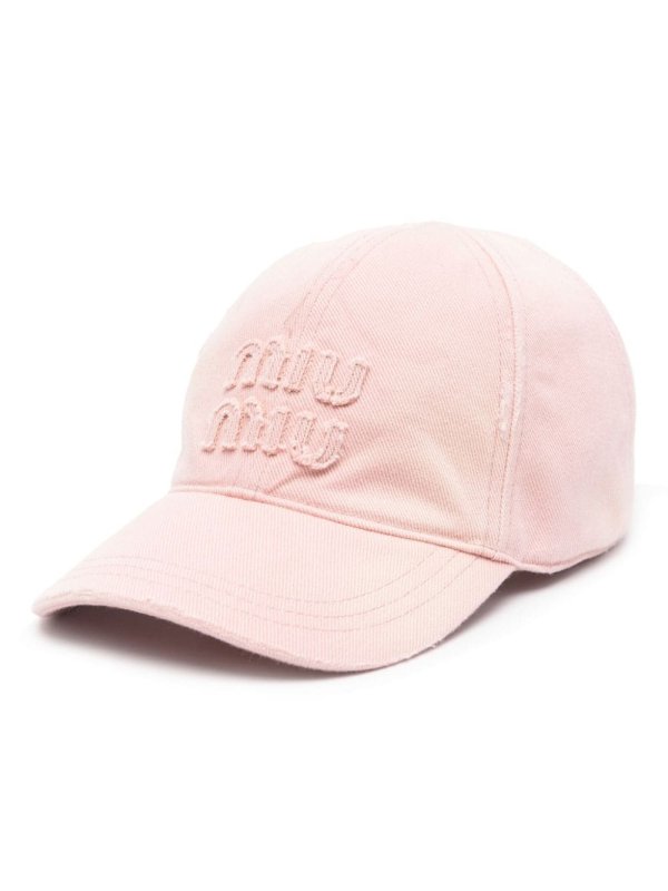 logo-patch denim baseball cap