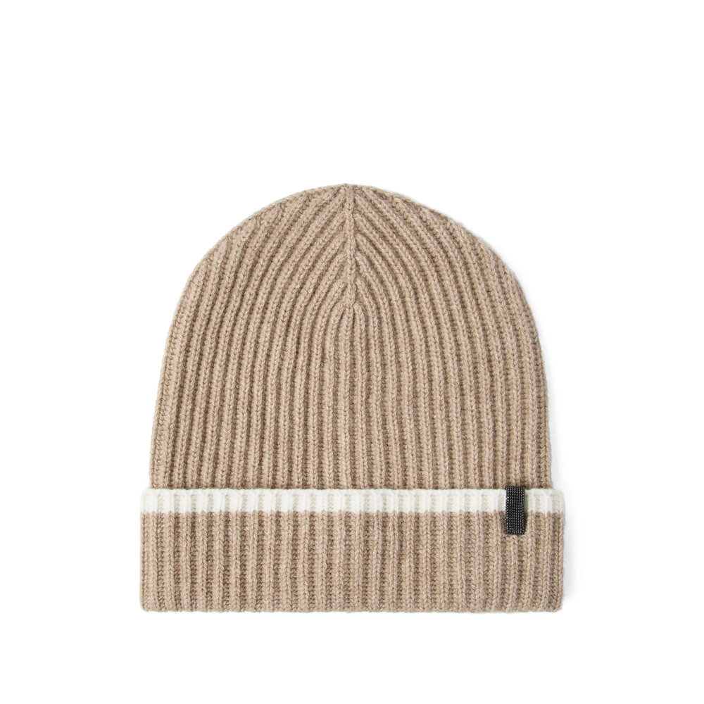 Brunello Cucinelli Contrasting-stripe Ribbed Beanie