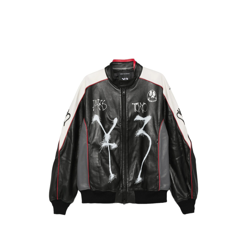 Y-3 Chito Graffiti-print Leather Jacket