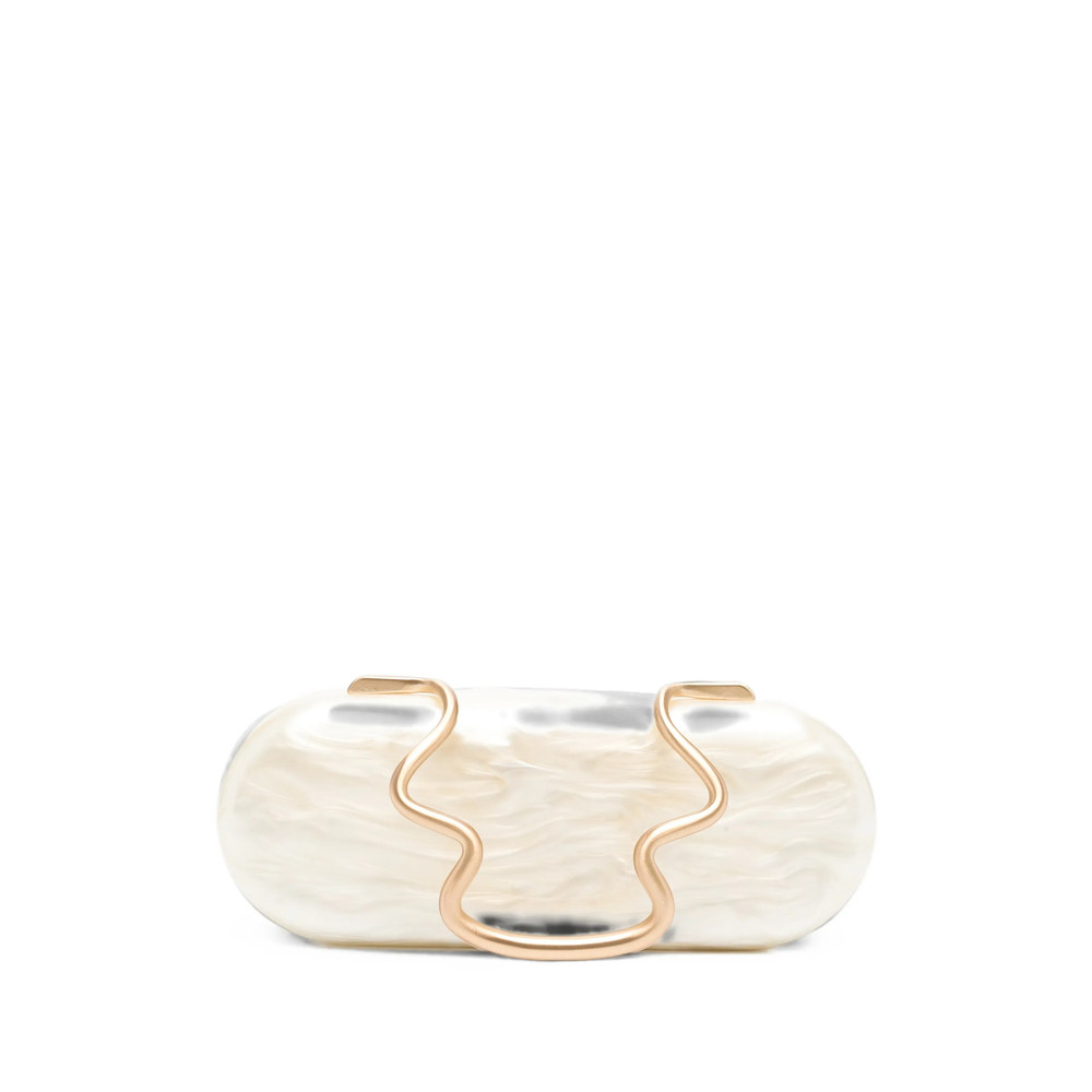 Cult Gaia Ilaria Marbled-effect Sculptural Clutch Bag