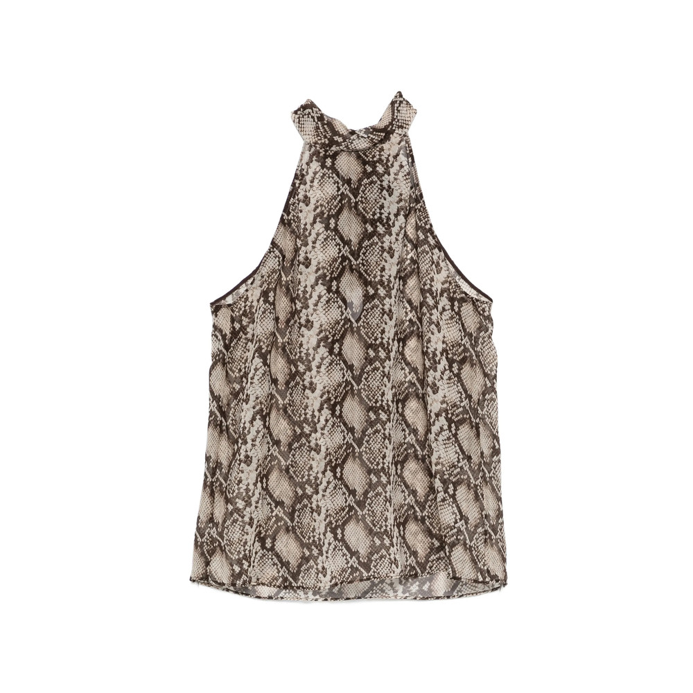 Nili Lotan Snake-pattern Halter-neck Top