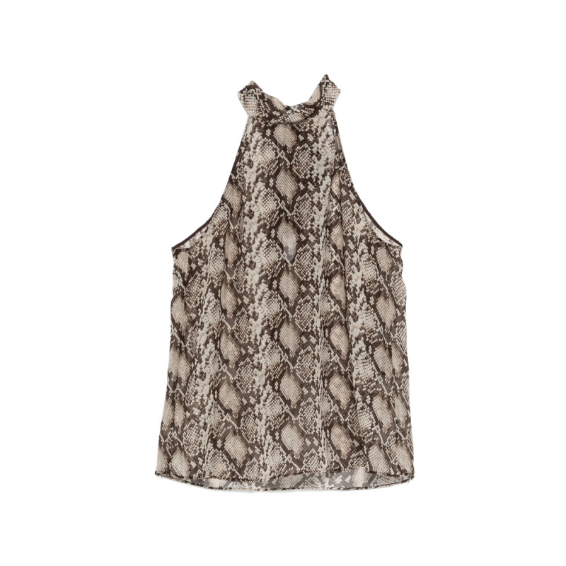 Nili Lotan Snake-pattern Halter-neck Top