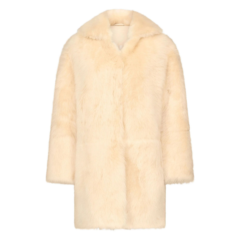 Lou Lou De Saison RUBEN Spread-collar Lamb-fur Coat