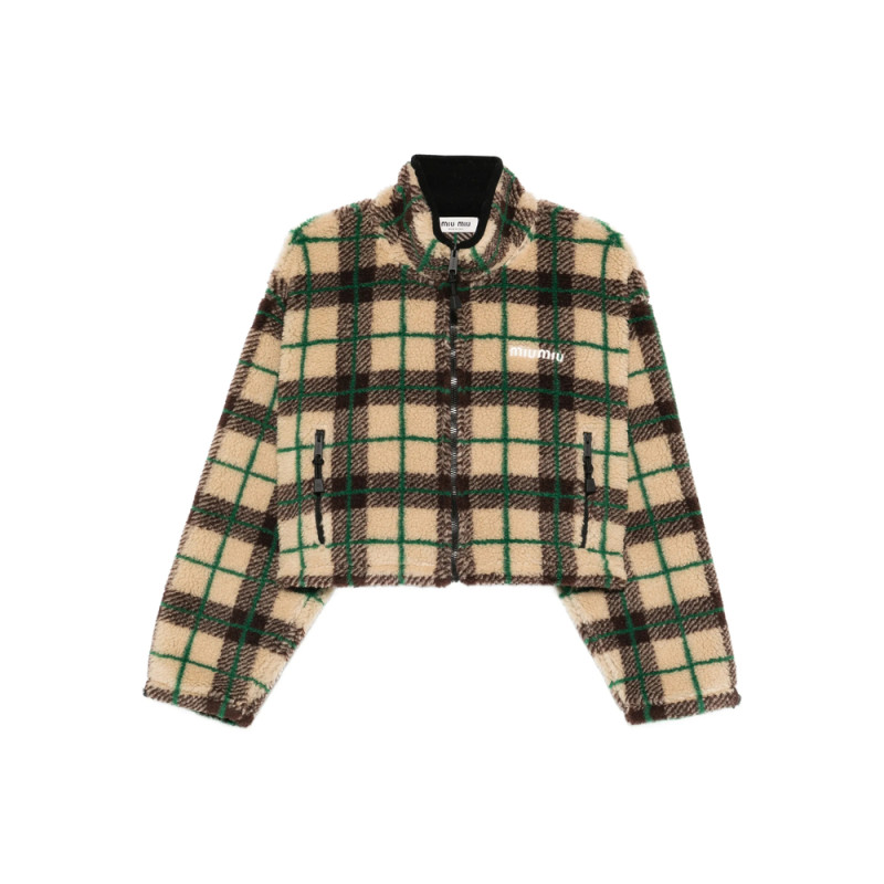 Miu Miu Checked Zip Jacket