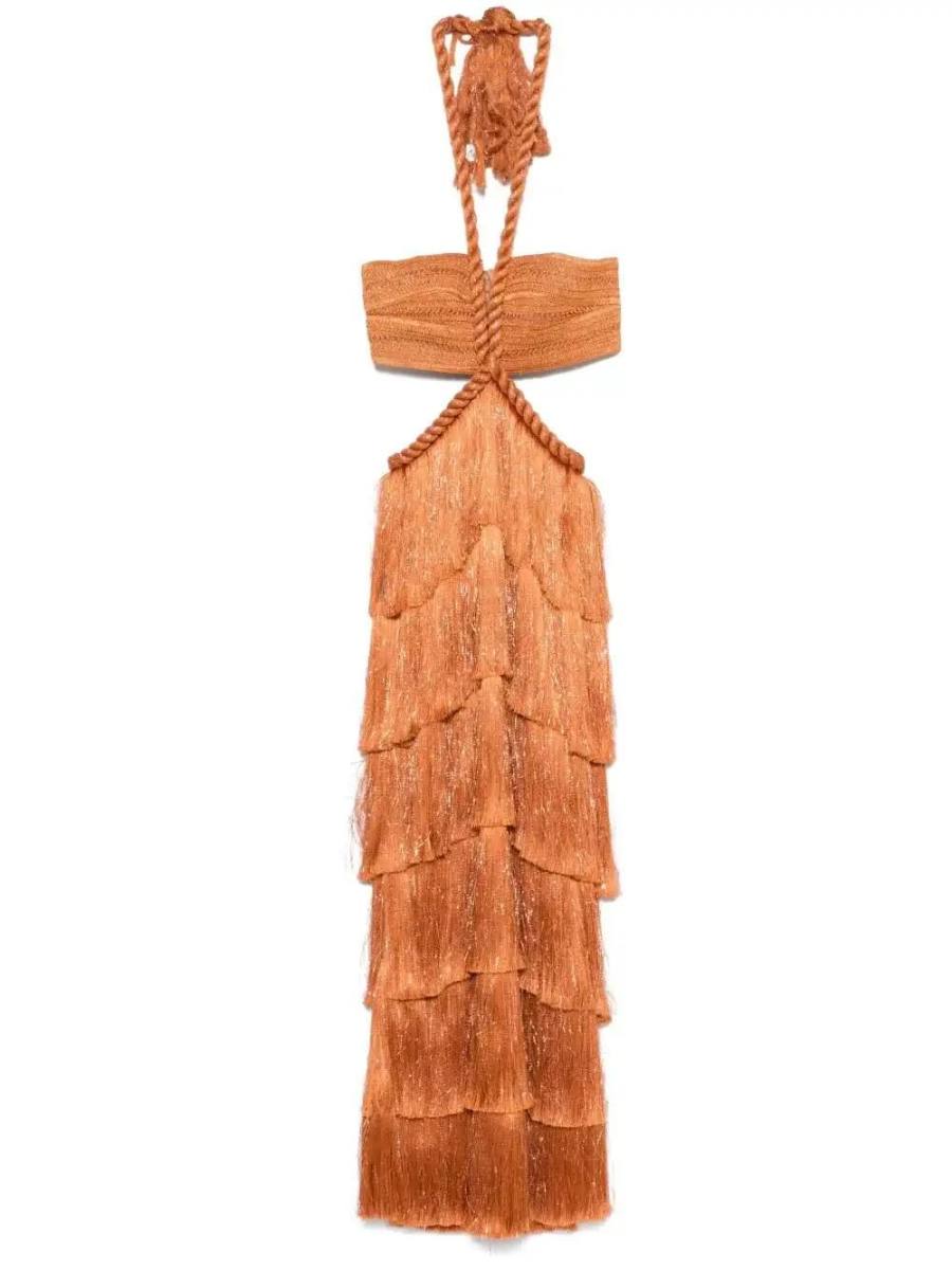 fringed maxi dress