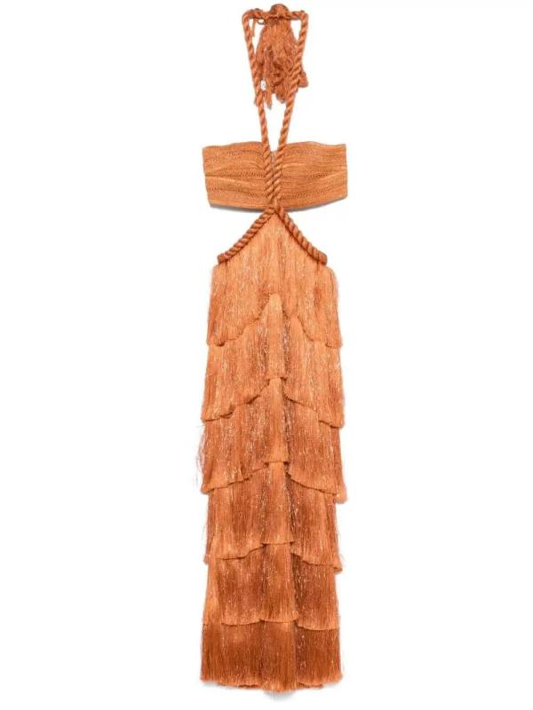 fringed maxi dress