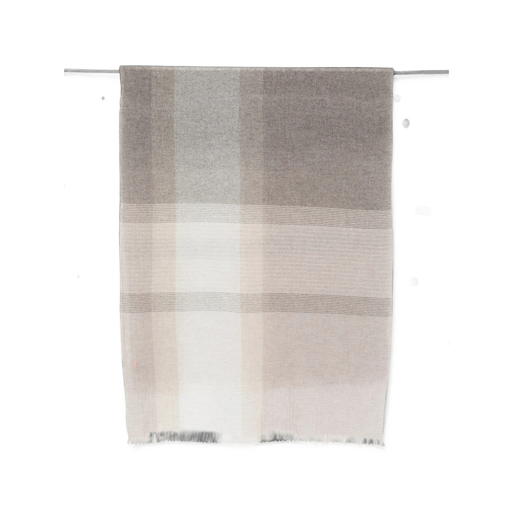 D'aniello Egina Check-pattern Fringed Scarf