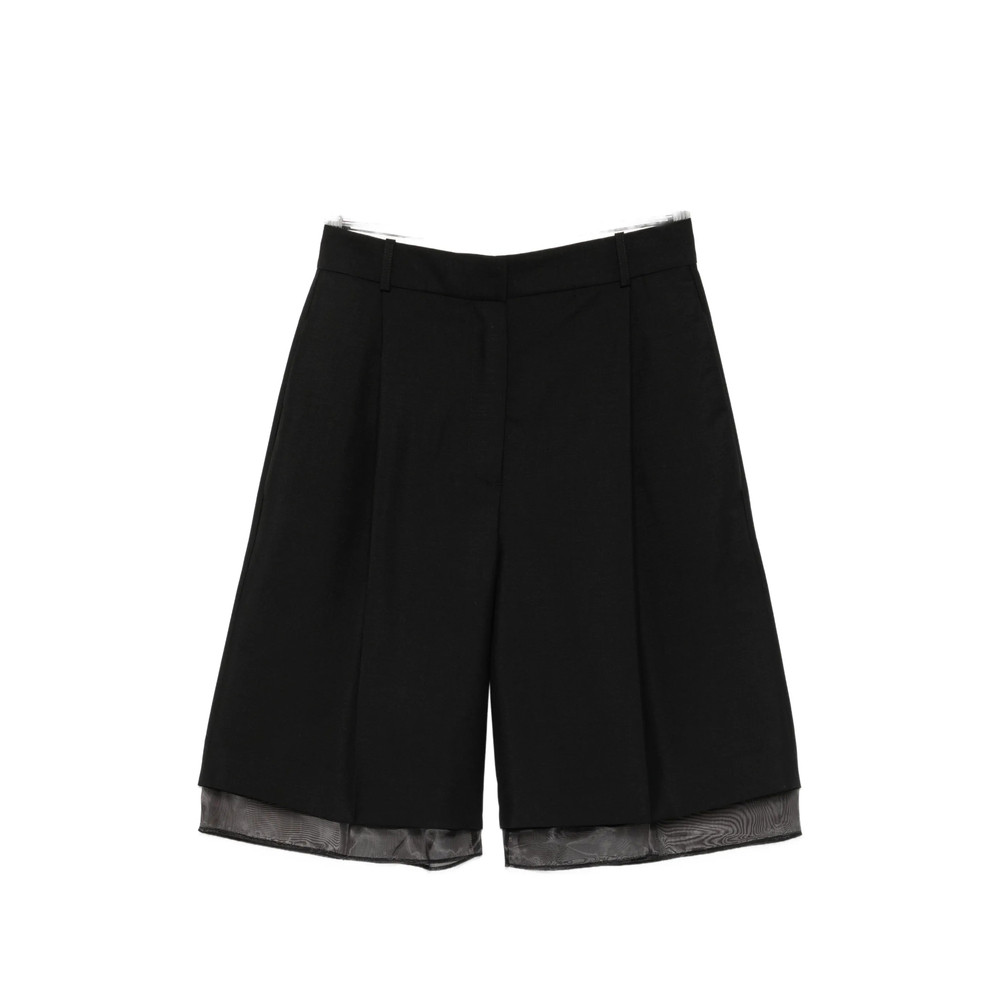 Rohe Layered-hem Pleated Wool Shorts