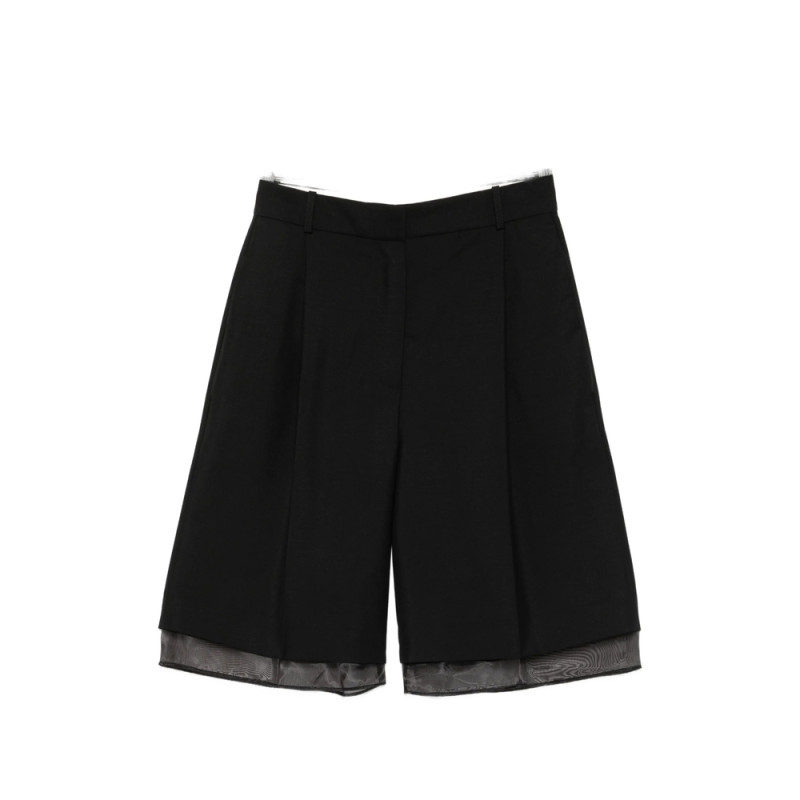 Rohe Layered-hem Pleated Wool Shorts