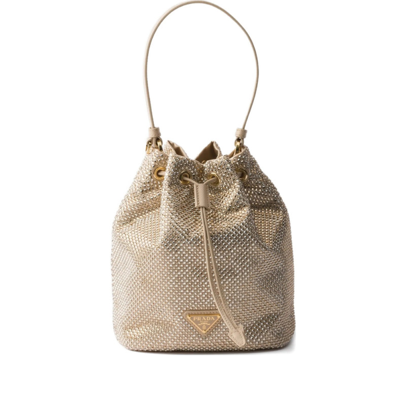 Prada Crystal-embellished Drawstring Bucket Bag