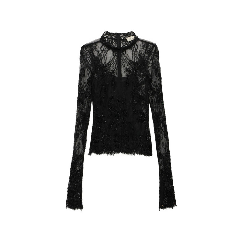 Blumarine Embroidered Lace Sweater