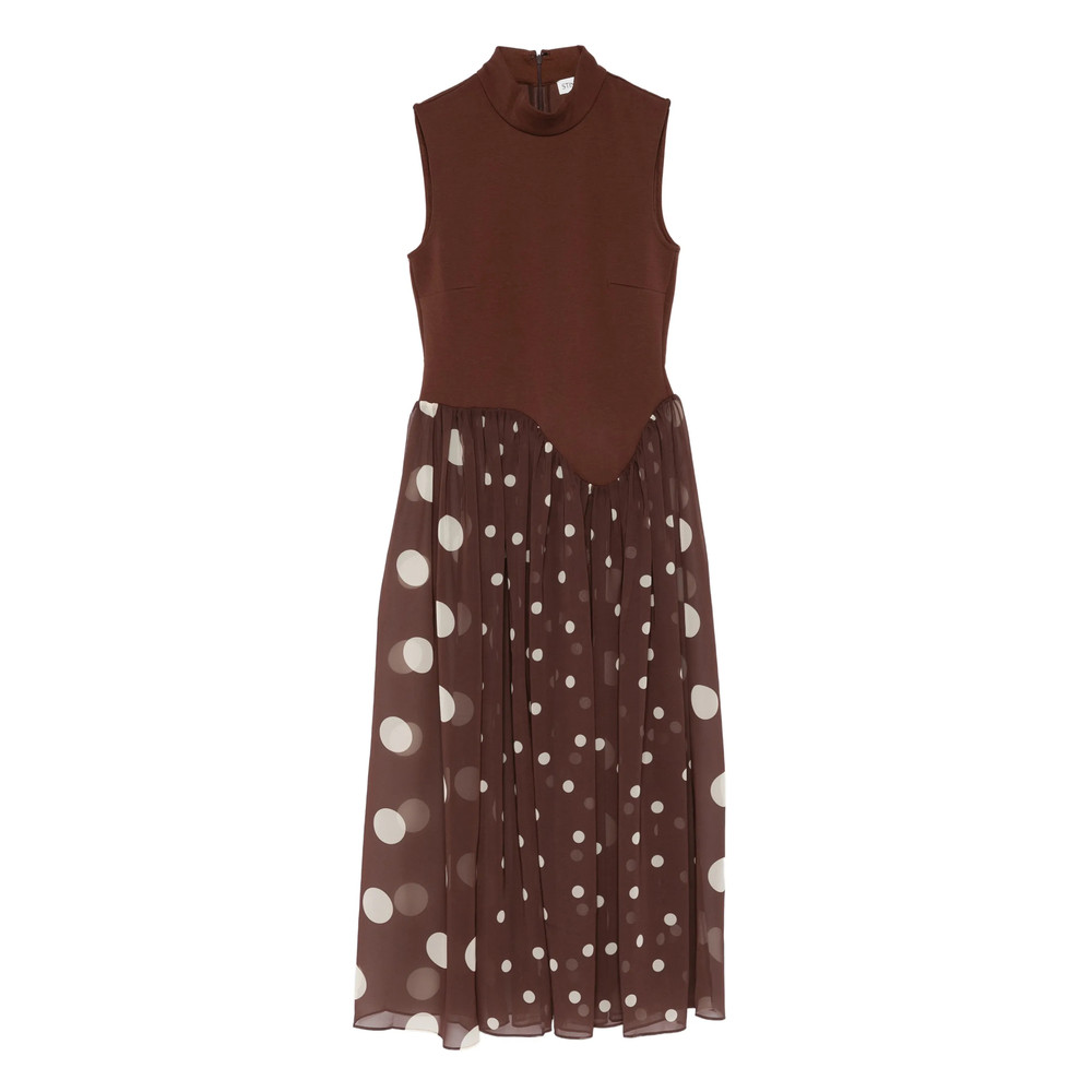 Stine Goya Polka-dot High-neck Midi Dress